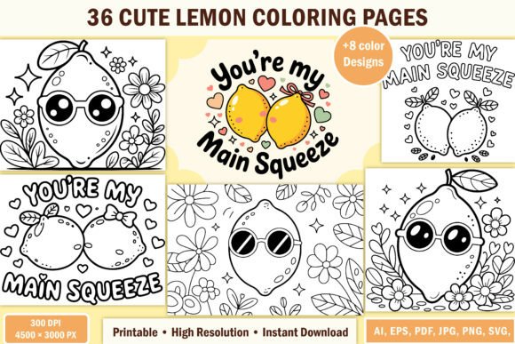 36 Cute Lemon Coloring Pages: Graphics & Coloring Pages Amp