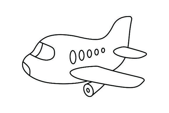 Airplane for Coloring Book: Graphics & Illustrations