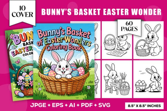 Bunny’s Basket Wonder Coloring Pages: Graphics & Coloring Pages Amp