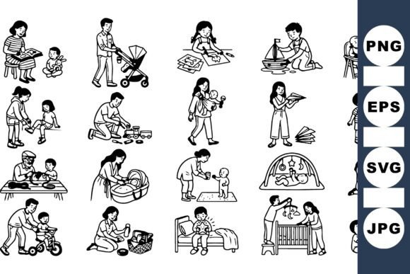 Child Care Activity Clipart Set: Graphics for Crafts & Content