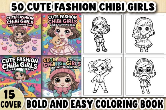 Clown Cute Fashion Chibi Girls Coloring: Graphics & Coloring Pages Amp