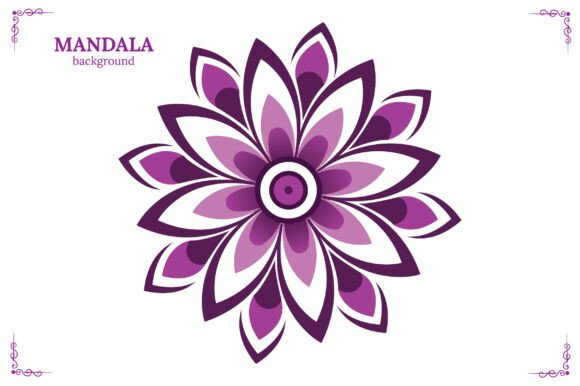 Coloring Flower Mandala Design Vector: Graphics & Backgrounds