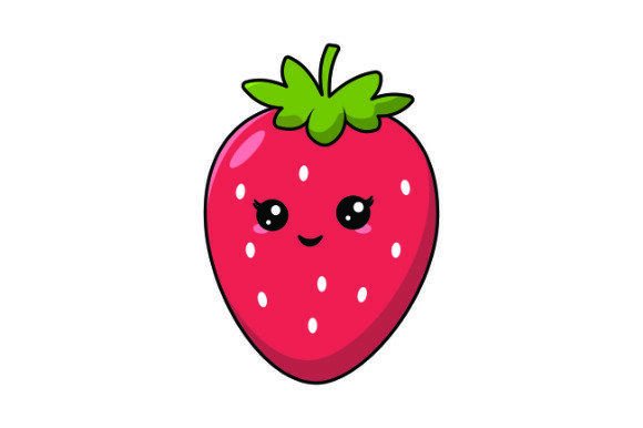 Cute Strawberry for Coloring Book: Graphics & Illustrations