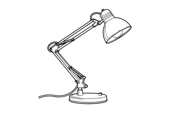 Desk Lamp Coloring Page Outline: Graphics for Coloring Pages Amp