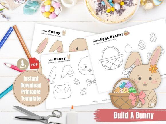 DIY Easter Bunny Activity Graphics for Crafts