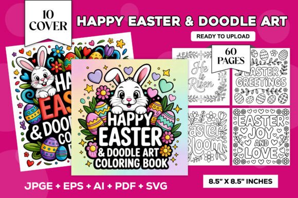 Easter Sayings Doodle Art Coloring