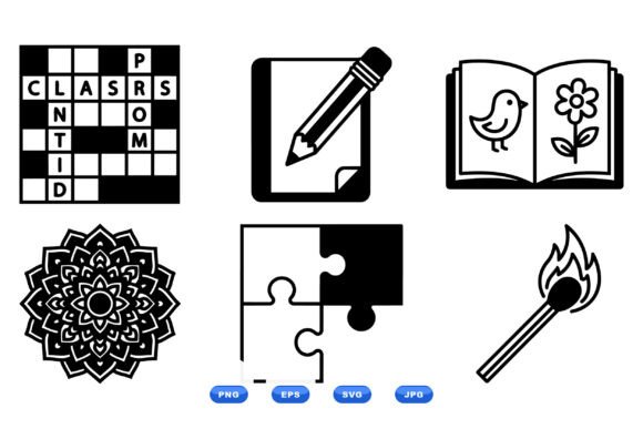 Educational Activity Icon Pack: Graphics for Crafts Sellers