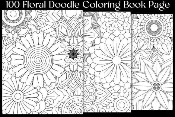 Floral Doodle Coloring Book Pages: Graphics & Coloring Pages Amp