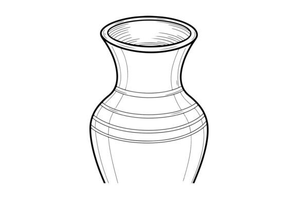 Glass Vase Outline Coloring Page: Graphics for Coloring Pages Amp