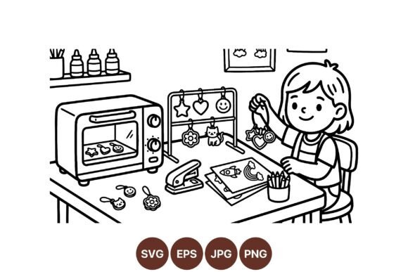 Kids Craft Activity Clipart Set: Friendly Illustrations & Graphics