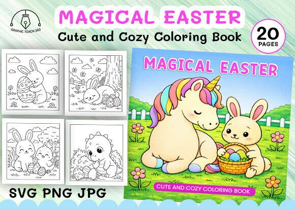 Magical Easter Cozy Cute Coloring Book