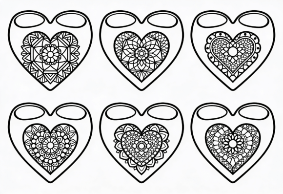 Mandala Heart Bib Coloring Pages SVG: Graphics for Crafts & Creative Publishing