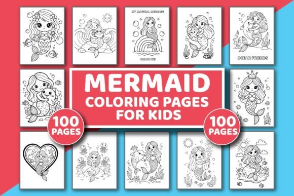 Mermaid Coloring Fun for Kids 3–7: Graphics & Coloring Pages Amp
