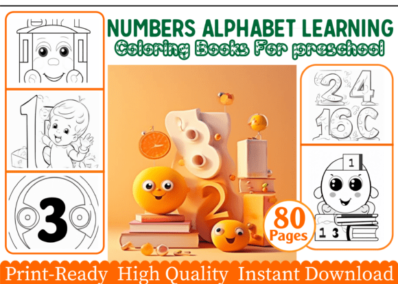 Numbers and Alphabet Coloring Book