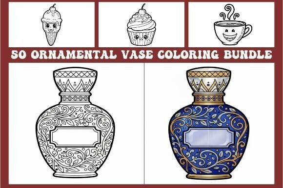 Ornamental Vase Coloring Pages: Graphics for Crafts