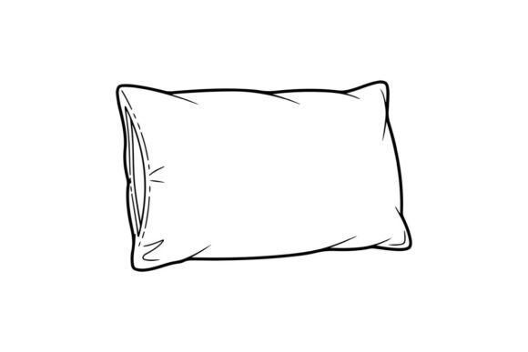 Pillow Coloring Book Page Outline