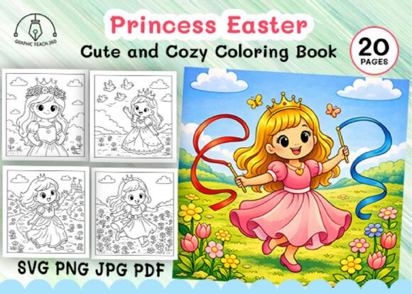 Princess Easter Cozy Coloring Book