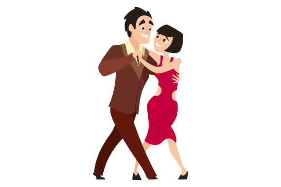 Romantic Dance Graphics: Classic Date Illustrations
