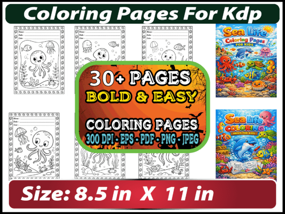 Sea Life Coloring Pages Graphics for Kids